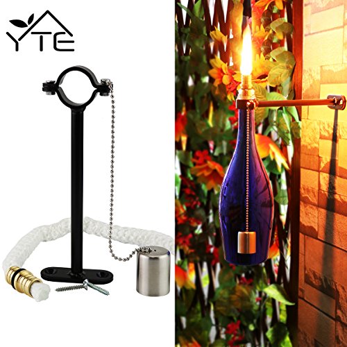 YTE Wine Bottle Tiki Torch Kit forÂ Garden Lighting Christmas Halloween Party